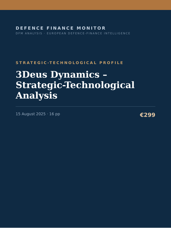 Cover of the DFM report “3Deus Dynamics – Strategic-Technological Analysis” — Strategic-Technological Profile, 16-page PDF