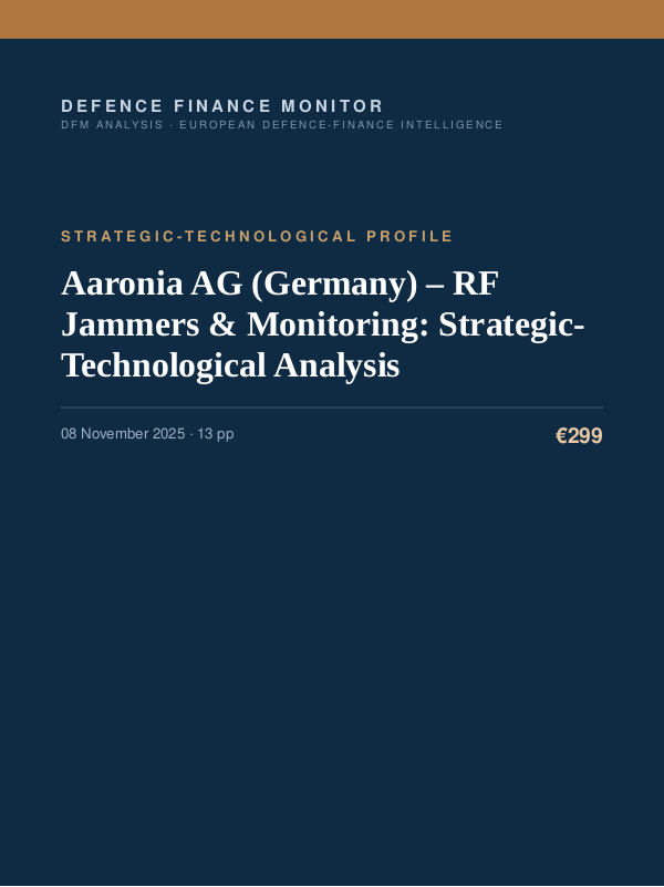 Cover of Aaronia AG (Germany) – RF Jammers & Monitoring: Strategic-Technological Analysis