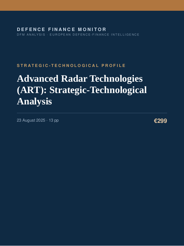 Cover of the DFM report “Advanced Radar Technologies (ART): Strategic-Technological Analysis” — Strategic-Technological Profile, 13-page PDF