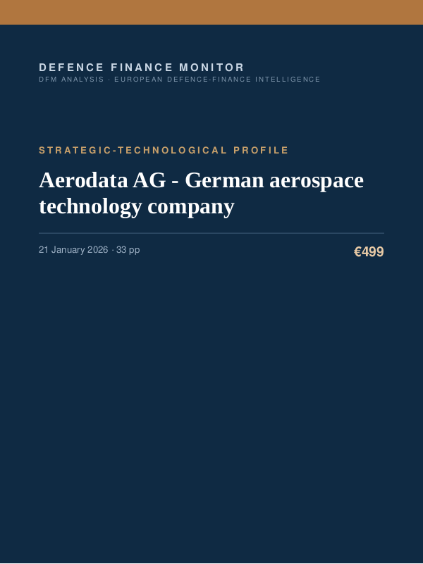 Cover of the DFM report “Aerodata AG - German aerospace technology company” — Strategic-Technological Profile, 33-page PDF