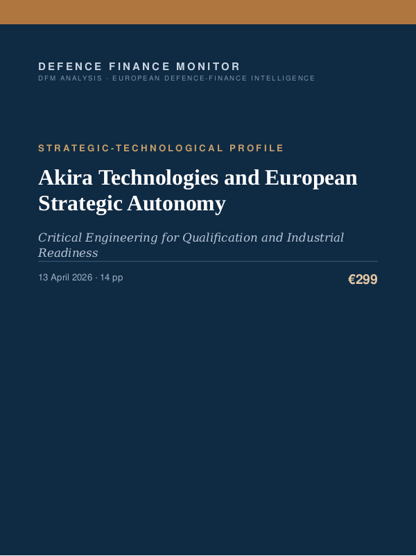 Cover of the DFM report “Akira Technologies and European Strategic Autonomy” — Strategic-Technological Profile, 14-page PDF