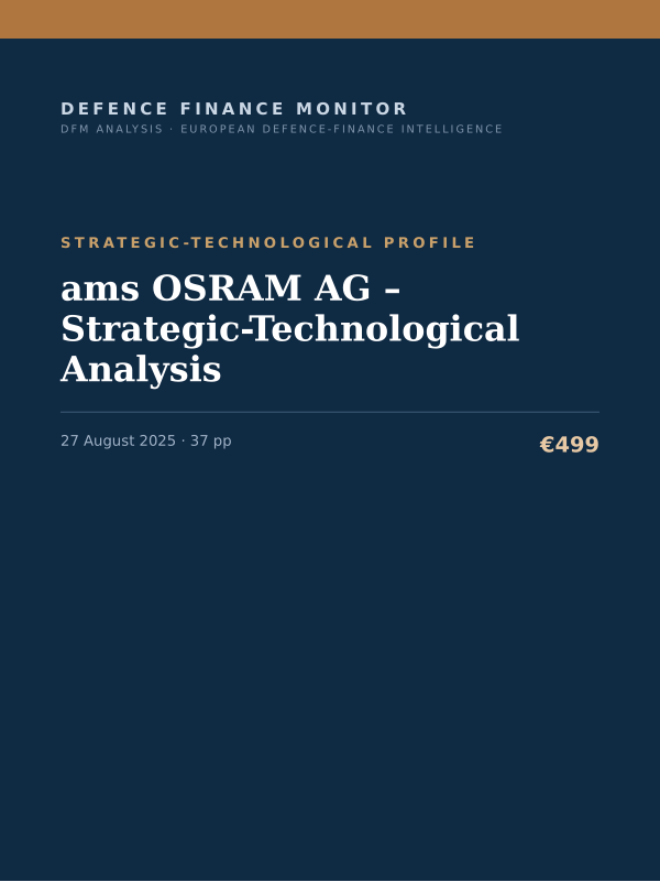 Cover of the DFM report “ams OSRAM AG – Strategic-Technological Analysis” — Strategic-Technological Profile, 37-page PDF
