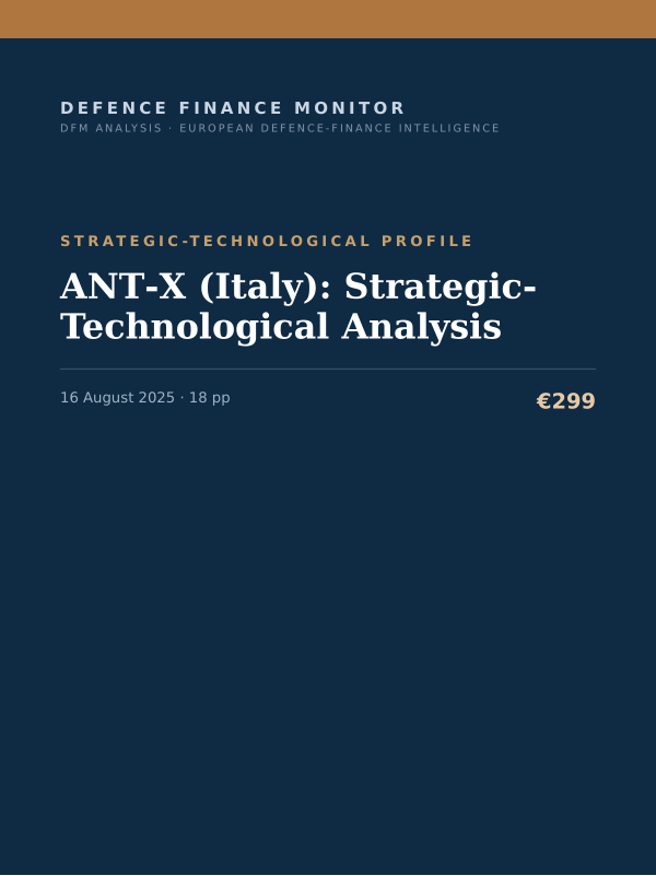 Cover of the DFM report “ANT‑X (Italy): Strategic-Technological Analysis” — Strategic-Technological Profile, 18-page PDF