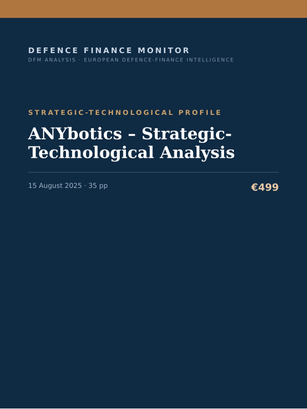 Cover of the DFM report “ANYbotics – Strategic-Technological Analysis” — Strategic-Technological Profile, 35-page PDF