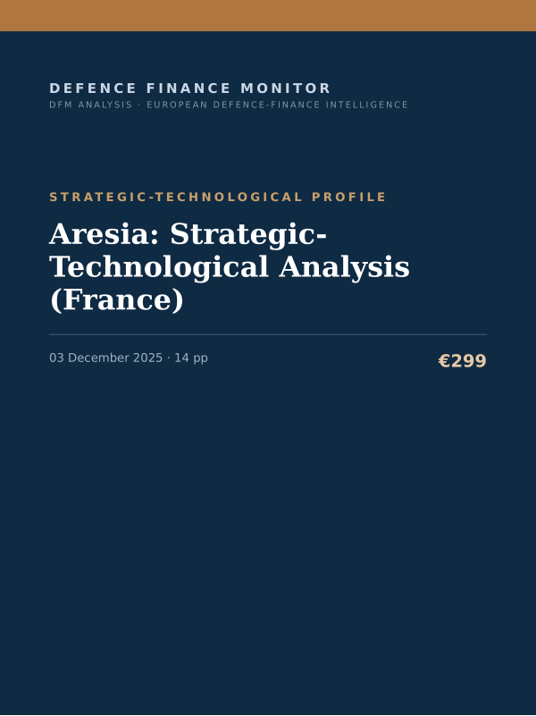 Cover of the DFM report “Aresia: Strategic-Technological Analysis (France)” — Strategic-Technological Profile, 14-page PDF