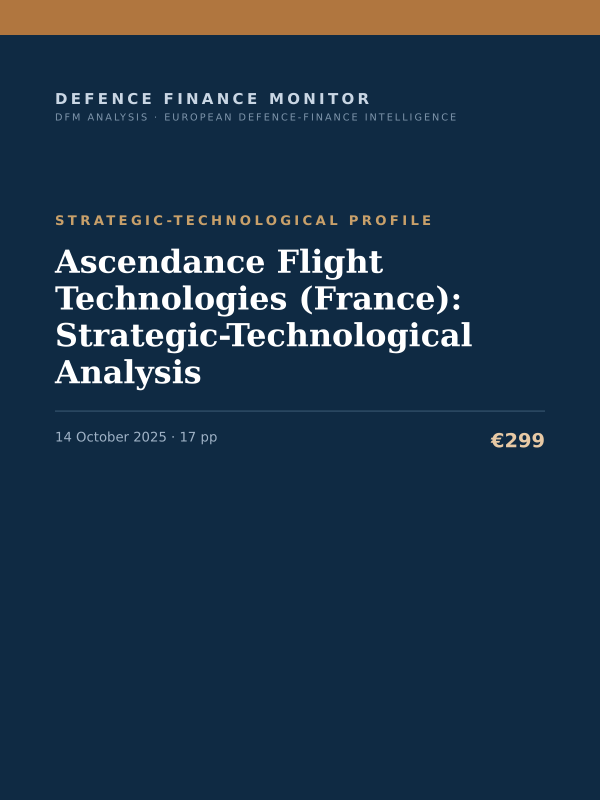 Cover of the DFM report “Ascendance Flight Technologies (France): Strategic-Technological Analysis” — Strategic-Technological Profile, 17-page PDF