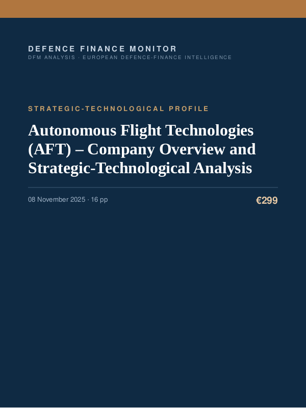 Cover of Autonomous Flight Technologies (AFT) – Company Overview and Strategic-Technological Analysis