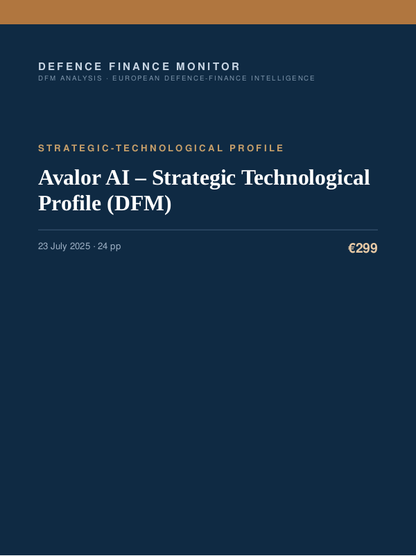 Cover of Avalor AI – Strategic Technological Profile (DFM)