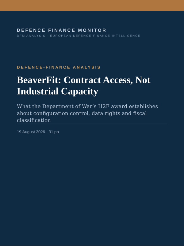 Cover of the report BeaverFit: Contract Access, Not Industrial Capacity
