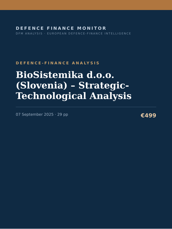 Cover of BioSistemika d.o.o. (Slovenia) – Strategic-Technological Analysis