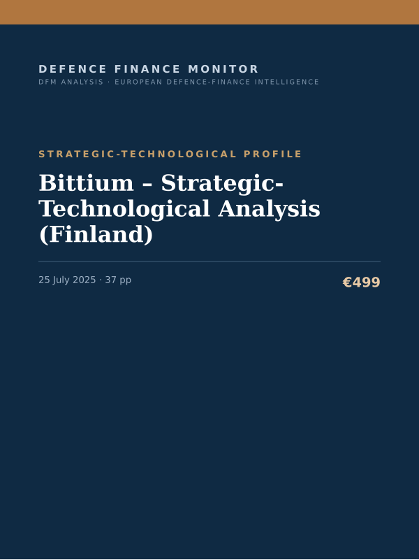 Cover of the DFM report “Bittium – Strategic-Technological Analysis (Finland)” — Strategic-Technological Profile, 37-page PDF