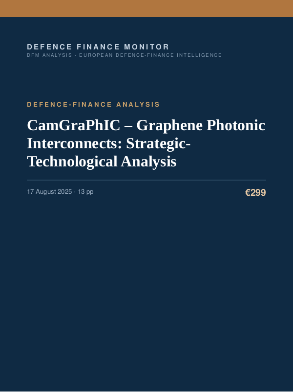 Cover of CamGraPhIC – Graphene Photonic Interconnects: Strategic-Technological Analysis