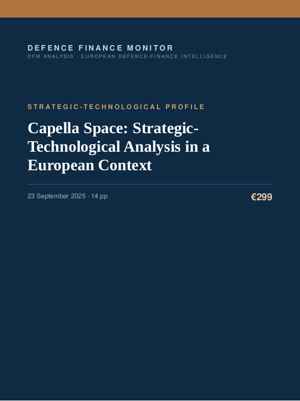 Cover of Capella Space: Strategic-Technological Analysis in a European Context
