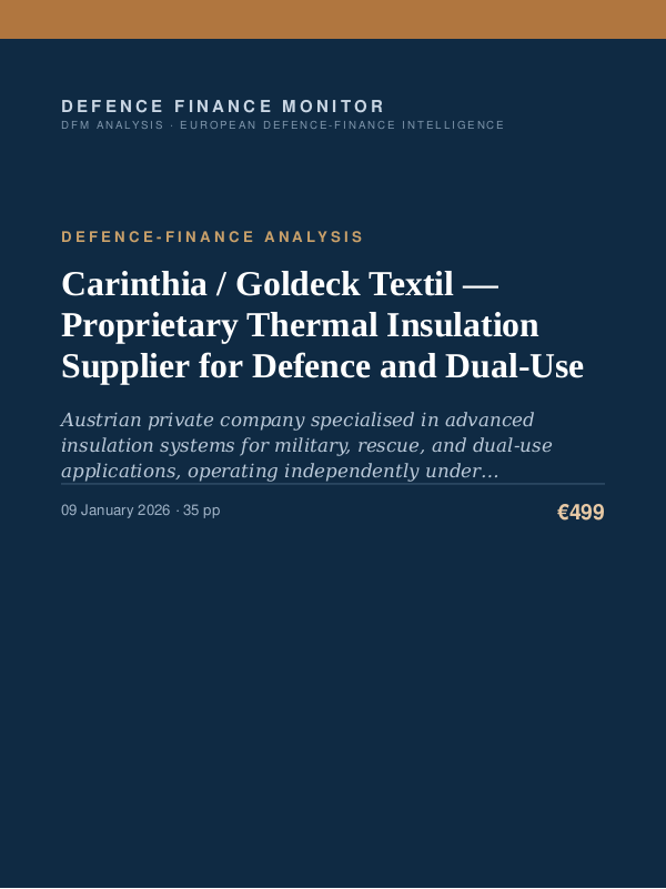 Cover of Carinthia / Goldeck Textil — Proprietary Thermal Insulation Supplier for Defence and Dual-Use