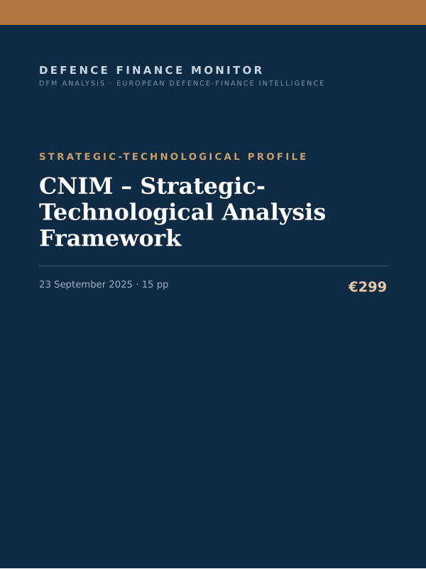 Cover of the DFM report “CNIM – Strategic-Technological Analysis Framework” — Strategic-Technological Profile, 15-page PDF
