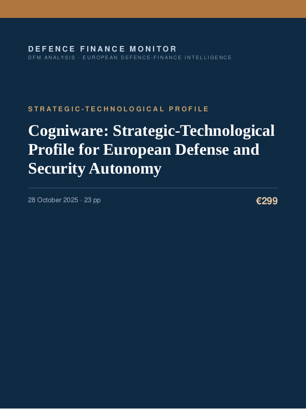 Cover of Cogniware: Strategic-Technological Profile for European Defense and Security Autonomy
