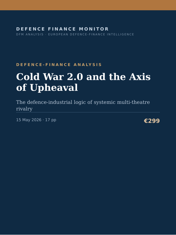 Cover of the DFM report “Cold War 2.0 and the Axis of Upheaval” — Defence-Finance Analysis, 17-page PDF