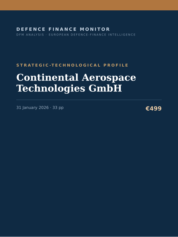 Cover of the DFM report “Continental Aerospace Technologies GmbH” — Strategic-Technological Profile, 33-page PDF