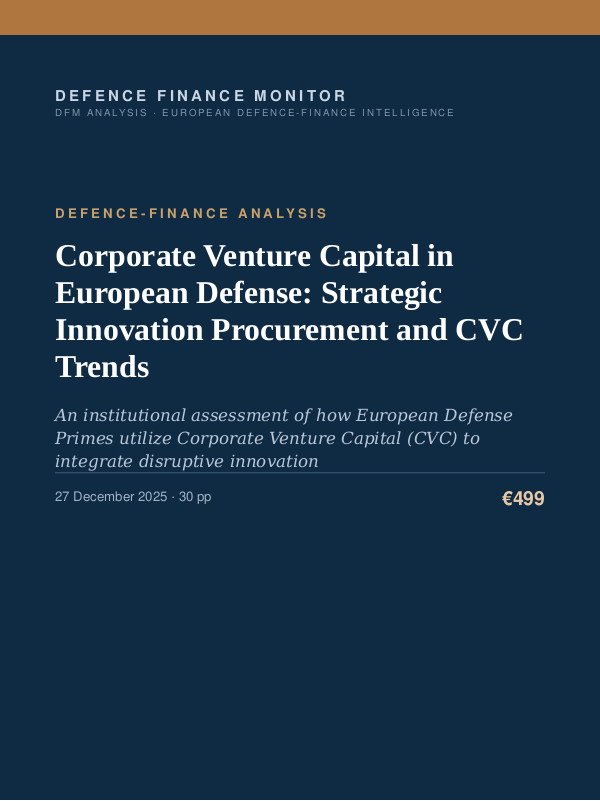 Cover of Corporate Venture Capital in European Defense: Strategic Innovation Procurement and CVC Trends