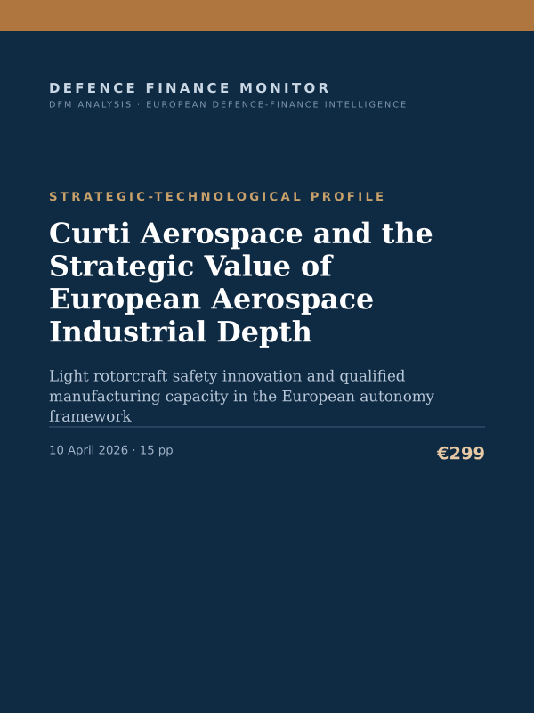 Cover of the DFM report “Curti Aerospace and the Strategic Value of European Aerospace Industrial Depth” — Strategic-Technological Profile, 15-page PDF