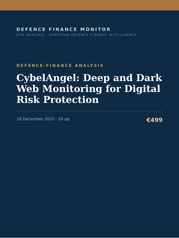 Cover of the DFM report “CybelAngel: Deep and Dark Web Monitoring for Digital Risk Protection” — Defence-Finance Analysis, 29-page PDF