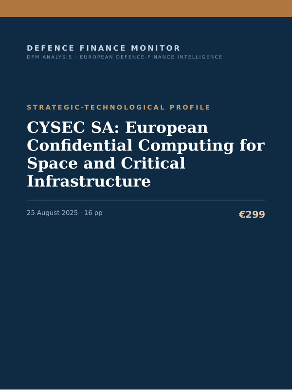 Cover of CYSEC SA: European Confidential Computing for Space and Critical Infrastructure