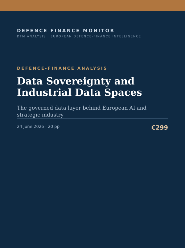 Cover of the DFM report “Data Sovereignty and Industrial Data Spaces” — Defence-Finance Analysis, 20-page PDF