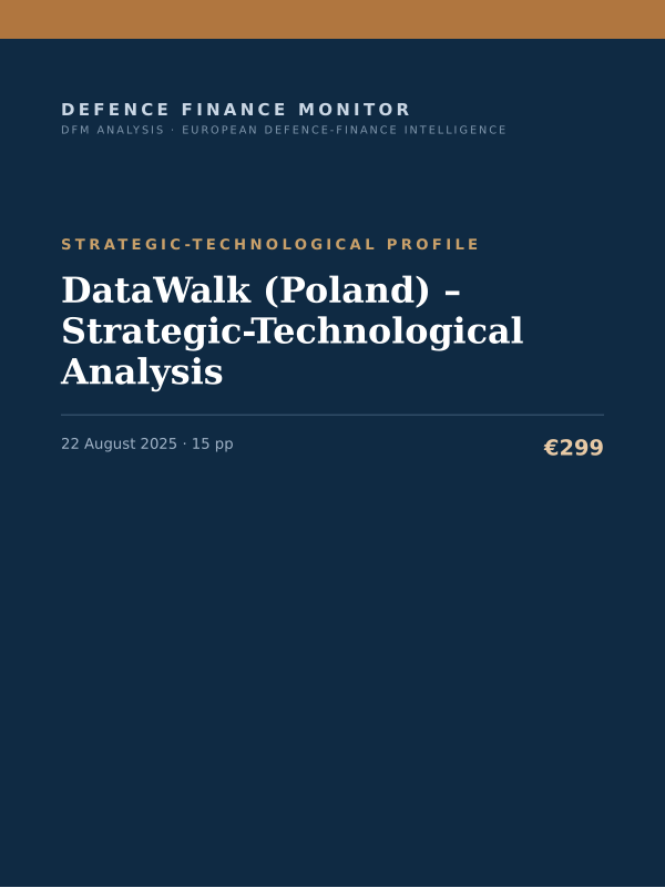 Cover of the DFM report “DataWalk (Poland) – Strategic-Technological Analysis” — Strategic-Technological Profile, 15-page PDF