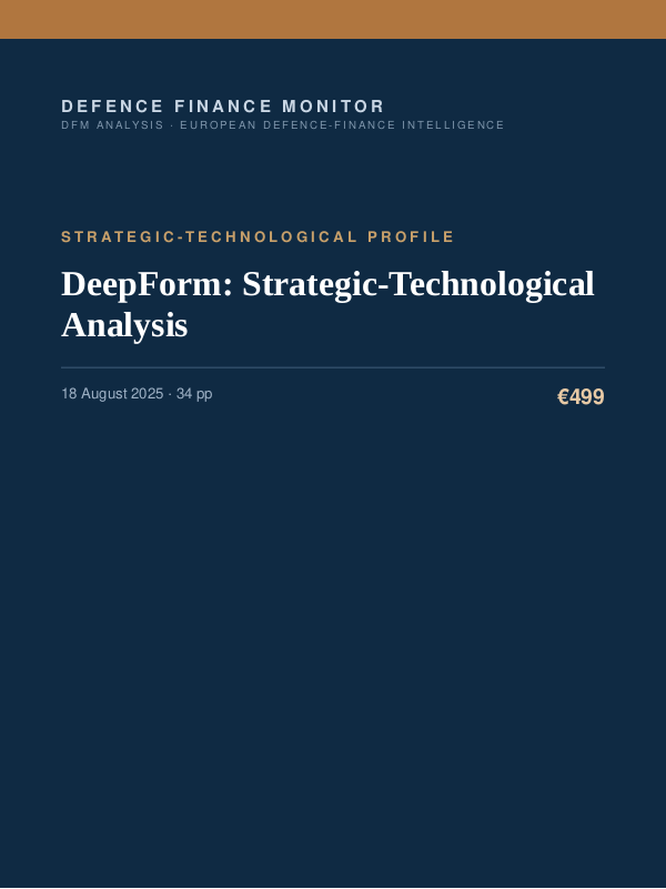 Cover of the DFM report “DeepForm: Strategic-Technological Analysis” — Strategic-Technological Profile, 34-page PDF