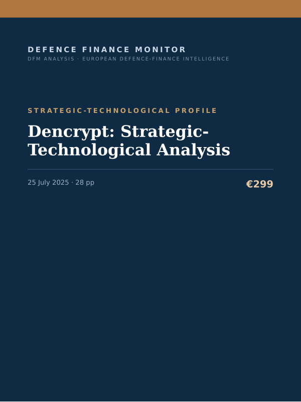 Cover of the DFM report “Dencrypt: Strategic-Technological Analysis” — Strategic-Technological Profile, 28-page PDF