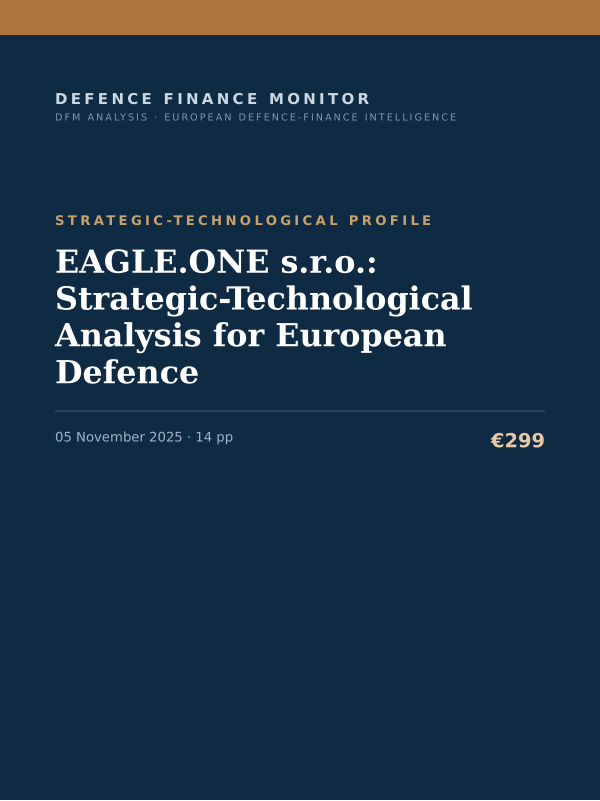 Cover of EAGLE.ONE s.r.o.: Strategic-Technological Analysis for European Defence