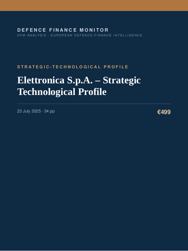 Cover of Elettronica S.p.A. – Strategic Technological Profile