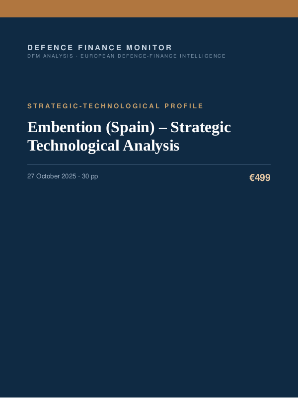 Cover of the DFM report “Embention (Spain) – Strategic Technological Analysis” — Strategic-Technological Profile, 30-page PDF