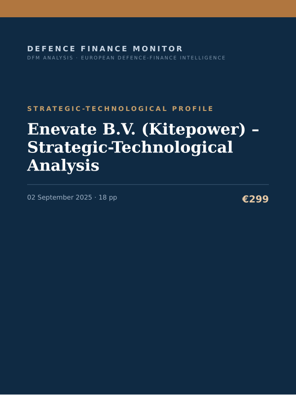Cover of the DFM report “Enevate B.V. (Kitepower) – Strategic-Technological Analysis” — Strategic-Technological Profile, 18-page PDF
