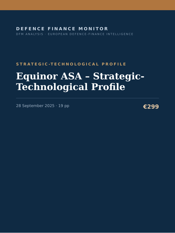 Cover of the DFM report “Equinor ASA – Strategic-Technological Profile” — Strategic-Technological Profile, 19-page PDF
