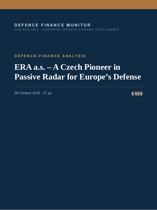 Cover of ERA a.s. – A Czech Pioneer in Passive Radar for Europe’s Defense