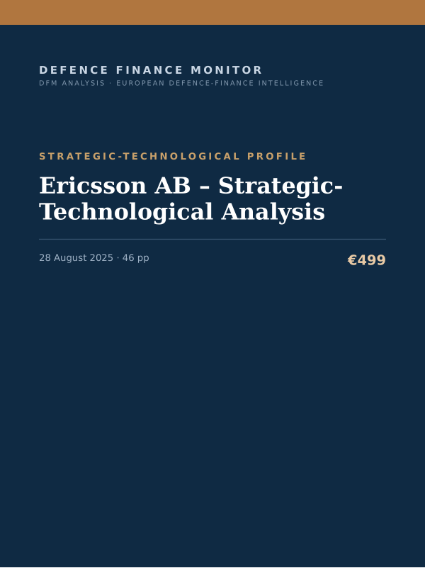 Cover of the DFM report “Ericsson AB – Strategic-Technological Analysis” — Strategic-Technological Profile, 46-page PDF