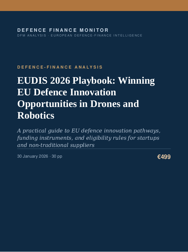 Cover of EUDIS 2026 Playbook: Winning EU Defence Innovation Opportunities in Drones and Robotics