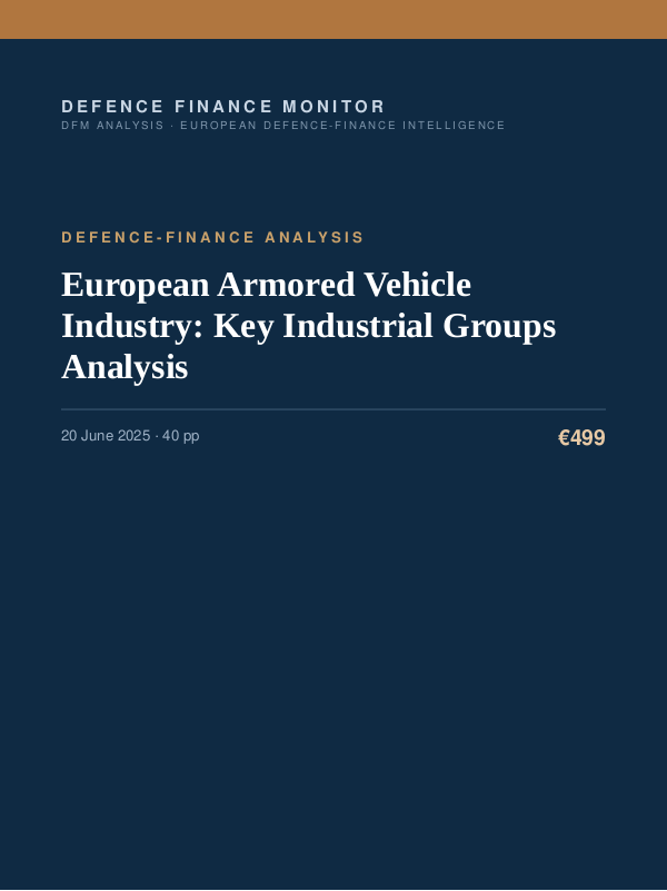 Cover of European Armored Vehicle Industry: Key Industrial Groups Analysis