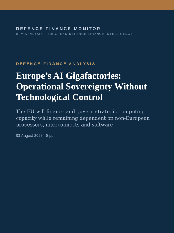 Cover of Europe’s AI Gigafactories: Operational Sovereignty Without Technological Control