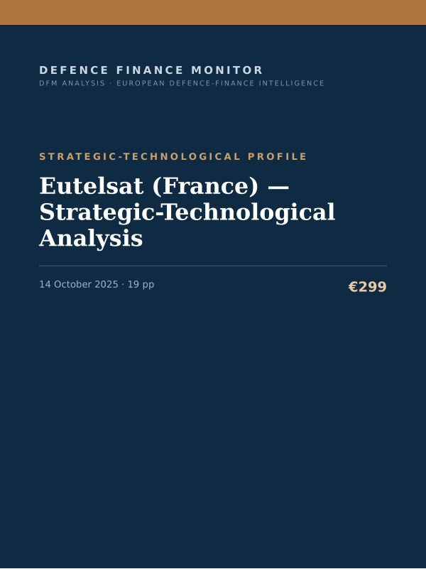 Cover of the DFM report “Eutelsat (France) — Strategic-Technological Analysis” — Strategic-Technological Profile, 19-page PDF