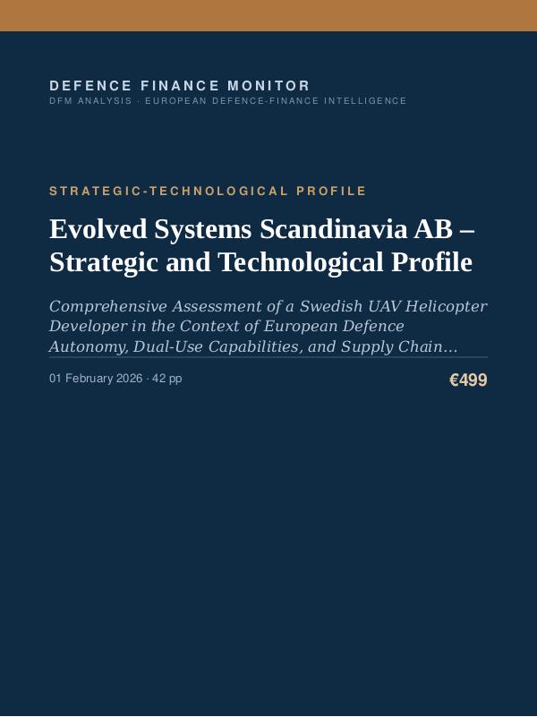 Cover of the DFM report “Evolved Systems Scandinavia AB – Strategic and Technological Profile” — Strategic-Technological Profile, 42-page PDF