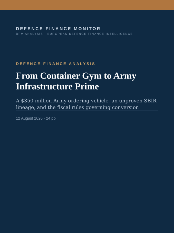 Cover of the report From Container Gym to Army Infrastructure Prime
