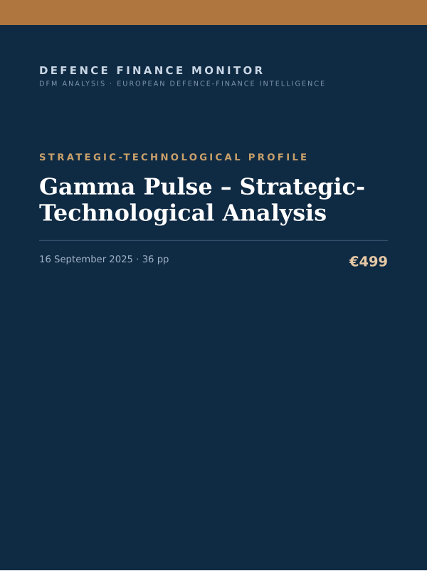 Cover of the DFM report “Gamma Pulse – Strategic-Technological Analysis” — Strategic-Technological Profile, 36-page PDF
