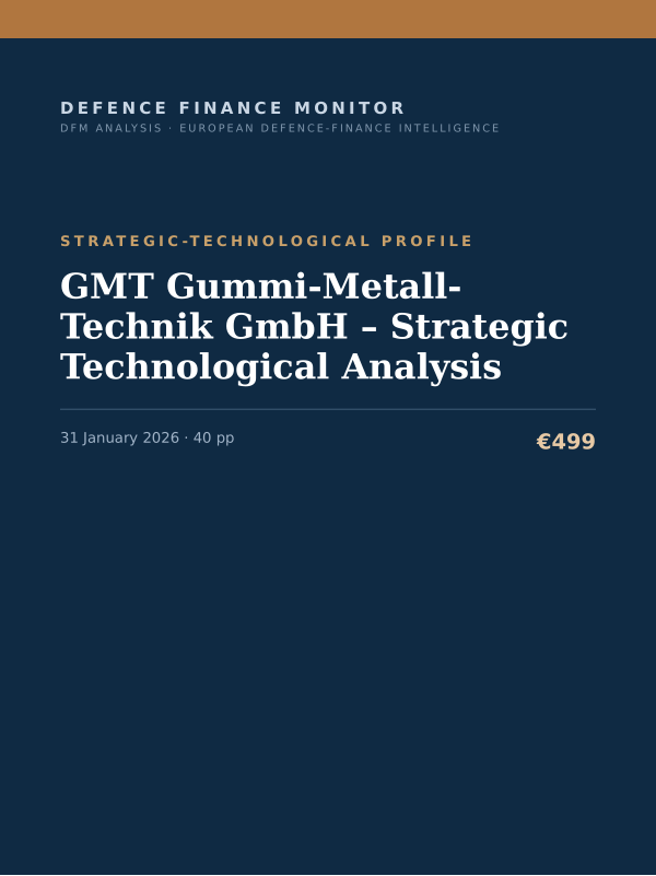Cover of the DFM report “GMT Gummi-Metall-Technik GmbH – Strategic Technological Analysis” — Strategic-Technological Profile, 40-page PDF