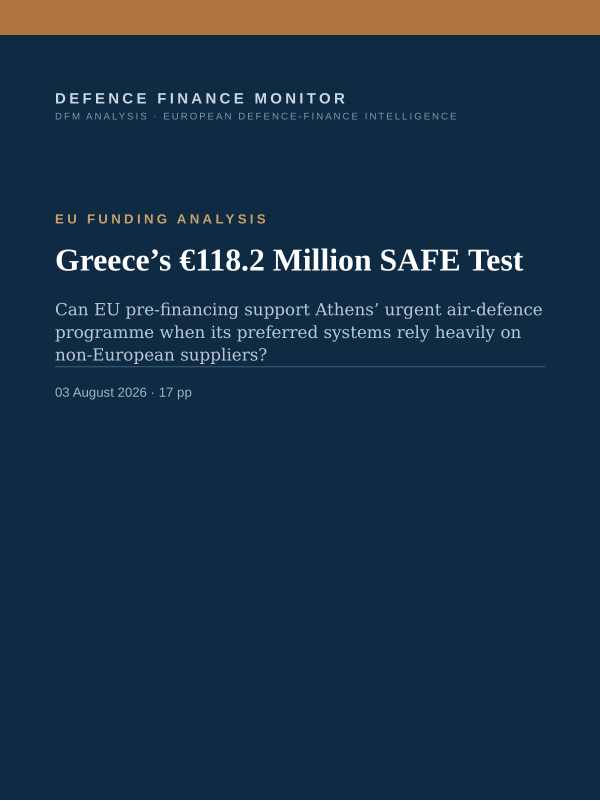 Cover of Greece’s €118.2 Million SAFE Test