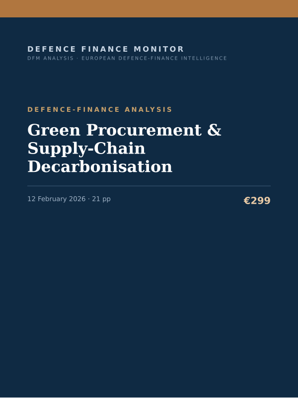Cover of the DFM report “Green Procurement & Supply-Chain Decarbonisation” — Defence-Finance Analysis, 21-page PDF