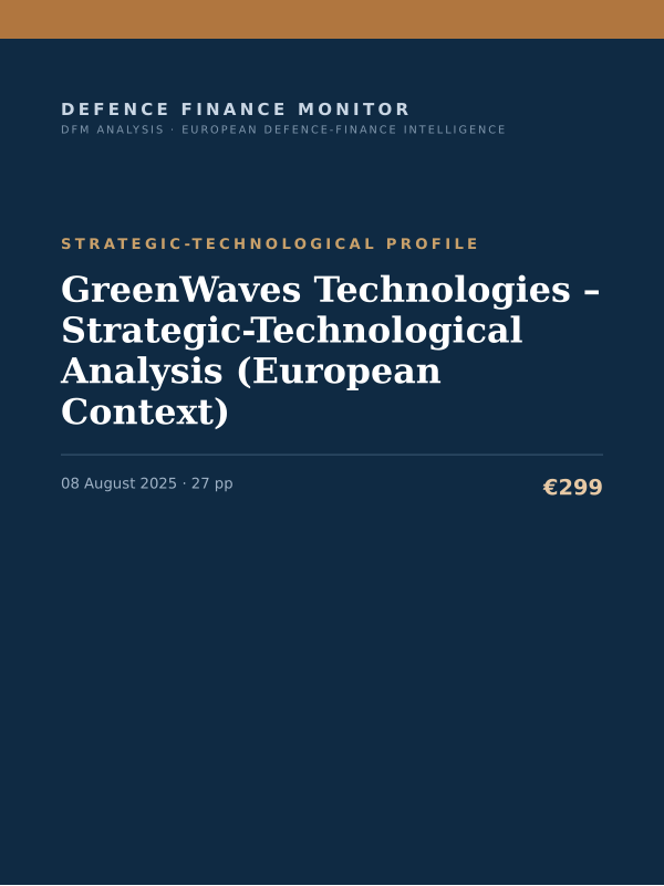 Cover of the DFM report “GreenWaves Technologies – Strategic-Technological Analysis (European Context)” — Strategic-Technological Profile, 27-page PDF