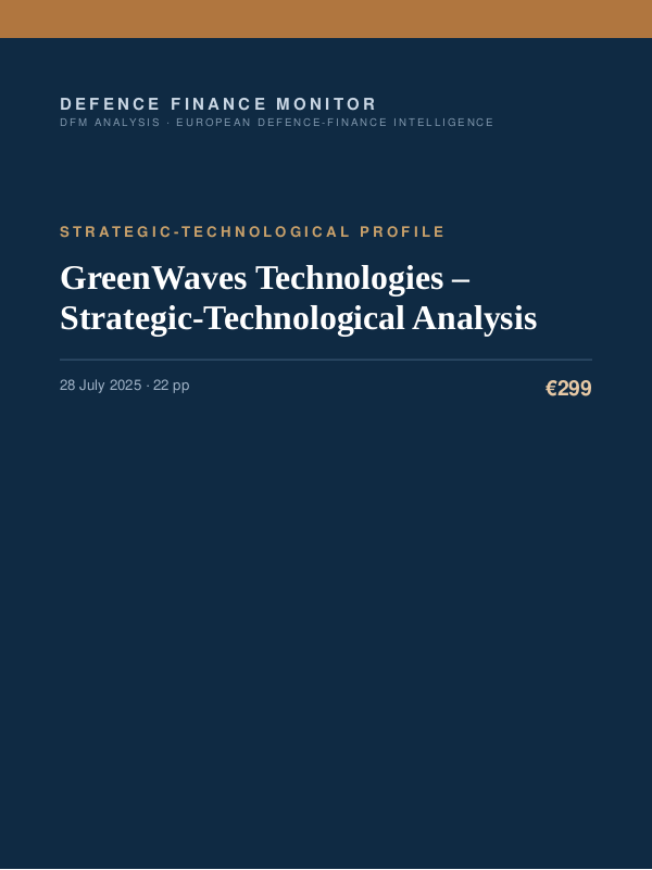 Cover of the DFM report “GreenWaves Technologies – Strategic-Technological Analysis” — Strategic-Technological Profile, 22-page PDF