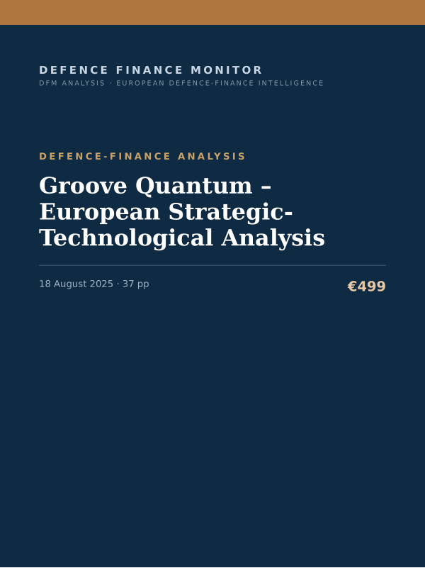 Cover of the DFM report “Groove Quantum – European Strategic-Technological Analysis” — Defence-Finance Analysis, 37-page PDF